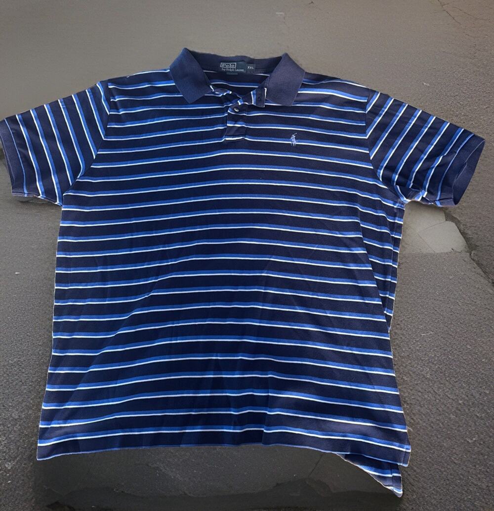 Vintage Polo Ralph Lauren Men's Short Sleeve Striped Polo Shirt XXL